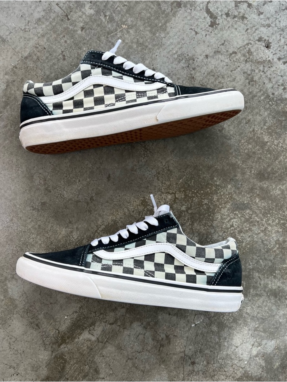 Vans Old Skool Checkerboard Black White Sneakers Size 8 Women / 6.5 Men Skater - Picture 7 of 10